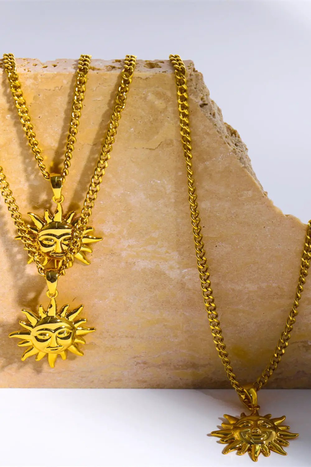 Sun Pendant Copper Necklace by Trendsi