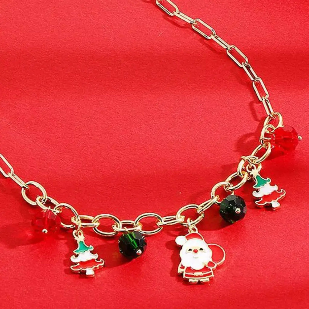 18K Gold-Plated Alloy Christmas Necklace by Trendsi