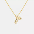 Gold-Plated Bubble Initial Necklace by Trendsi