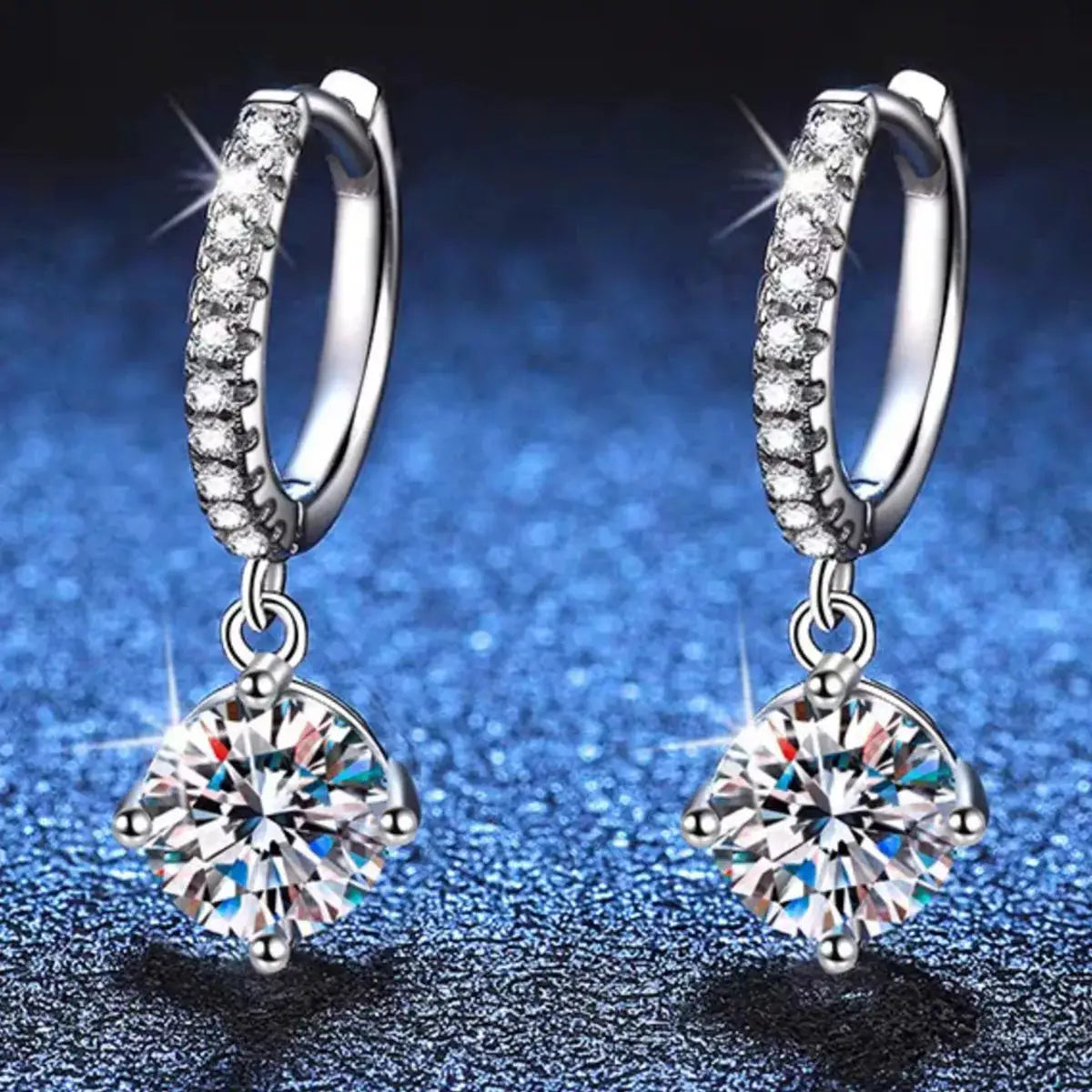 1 Carat Moissanite 925 Sterling Silver Drop Earrings by Trendsi