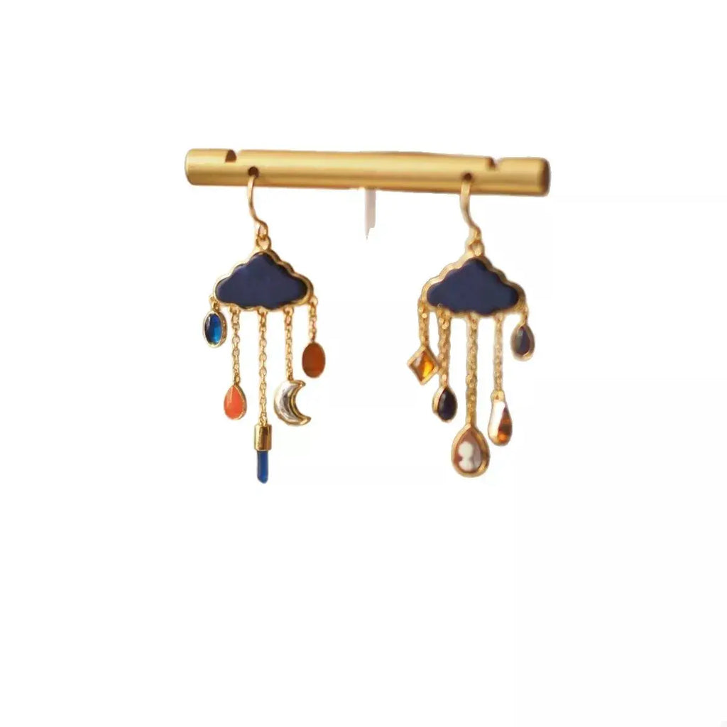 Cloud Dangle Earrings with Colorful Charms by Trendsi