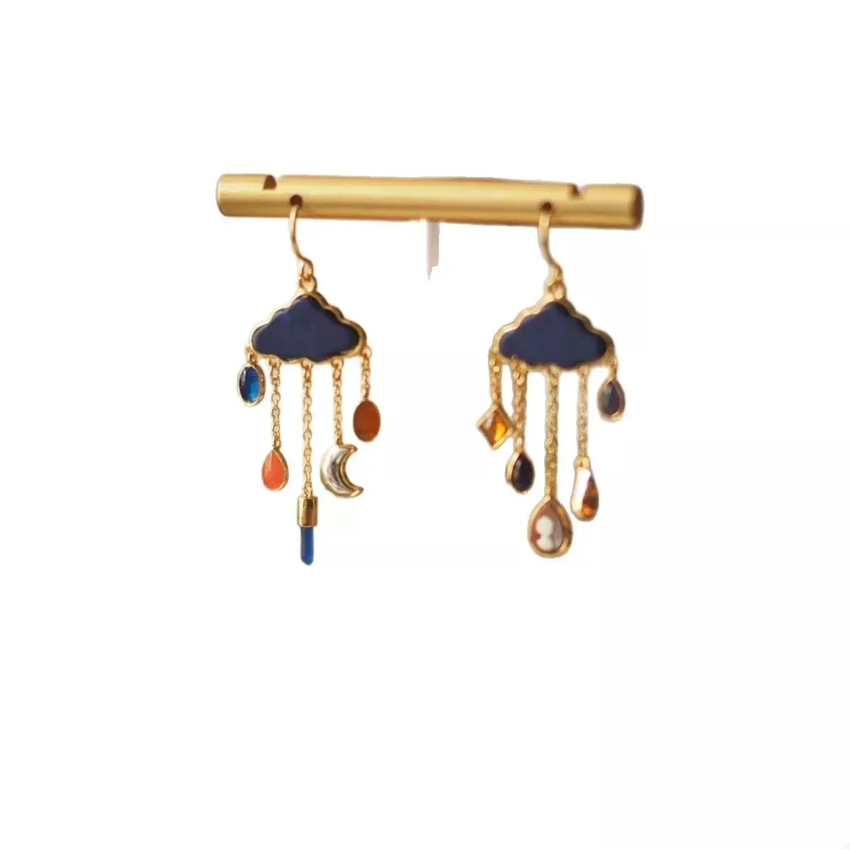 Cloud Dangle Earrings with Colorful Charms by Trendsi
