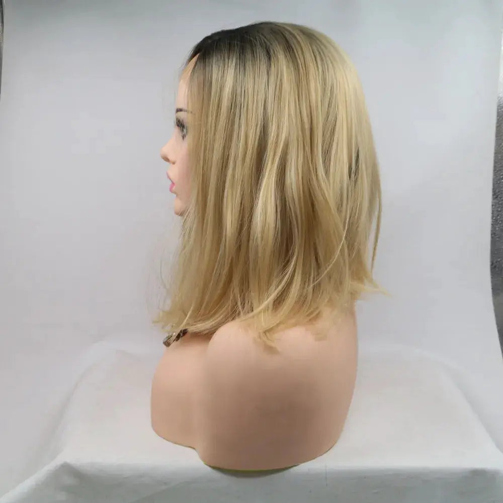 13*3" Lace Front Wigs Synthetic Mid-length Straight 12" 130% Density by Trendsi