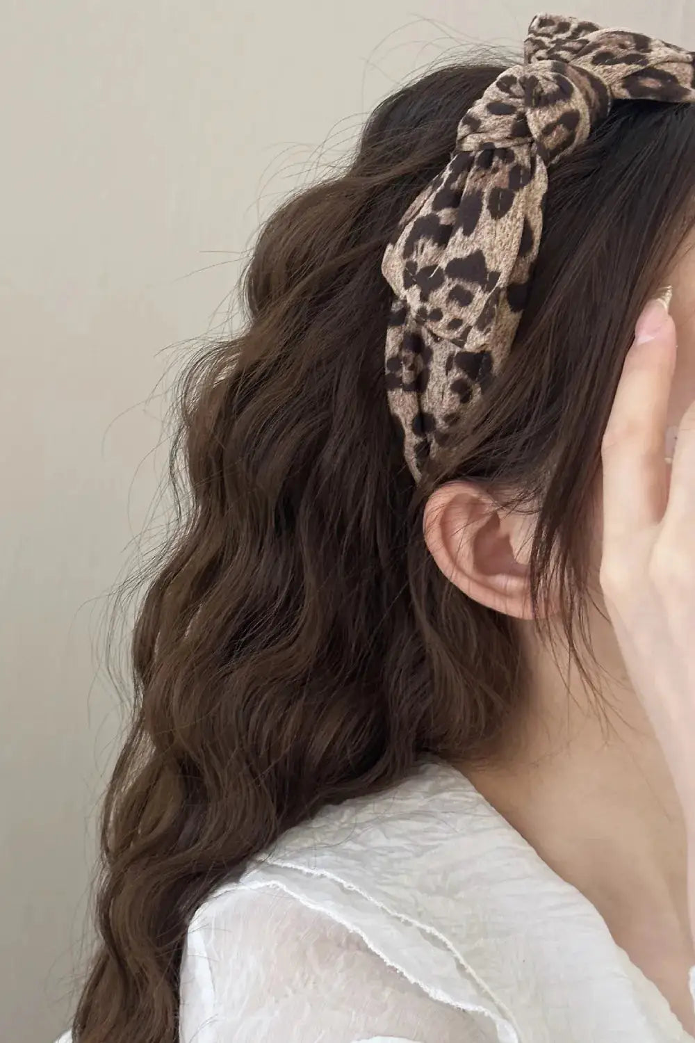 Leopard Polyester Wide Headband by Trendsi