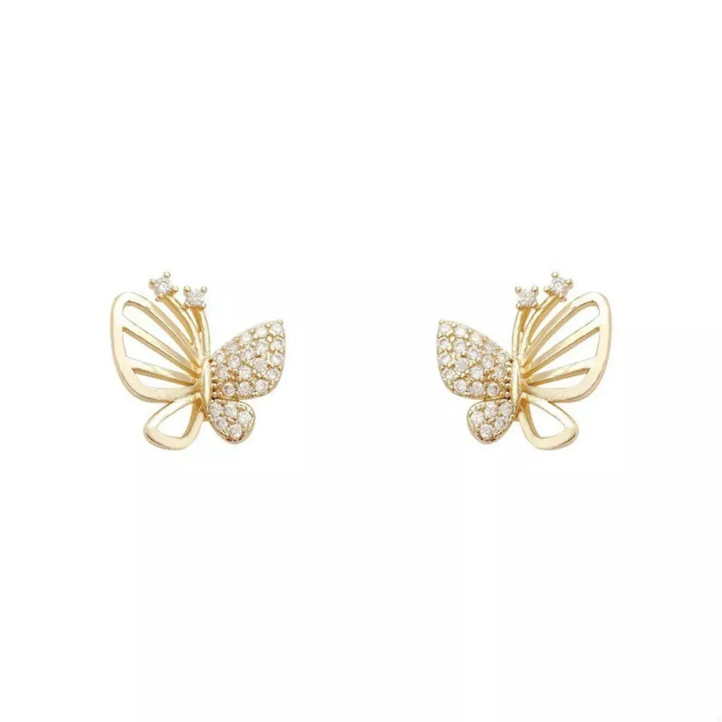 18K Gold-Plated Butterfly Stud Earrings by Trendsi