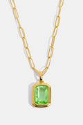 Zircon 18K Gold-Plated Geometrical Shape Pendant Necklace by Trendsi