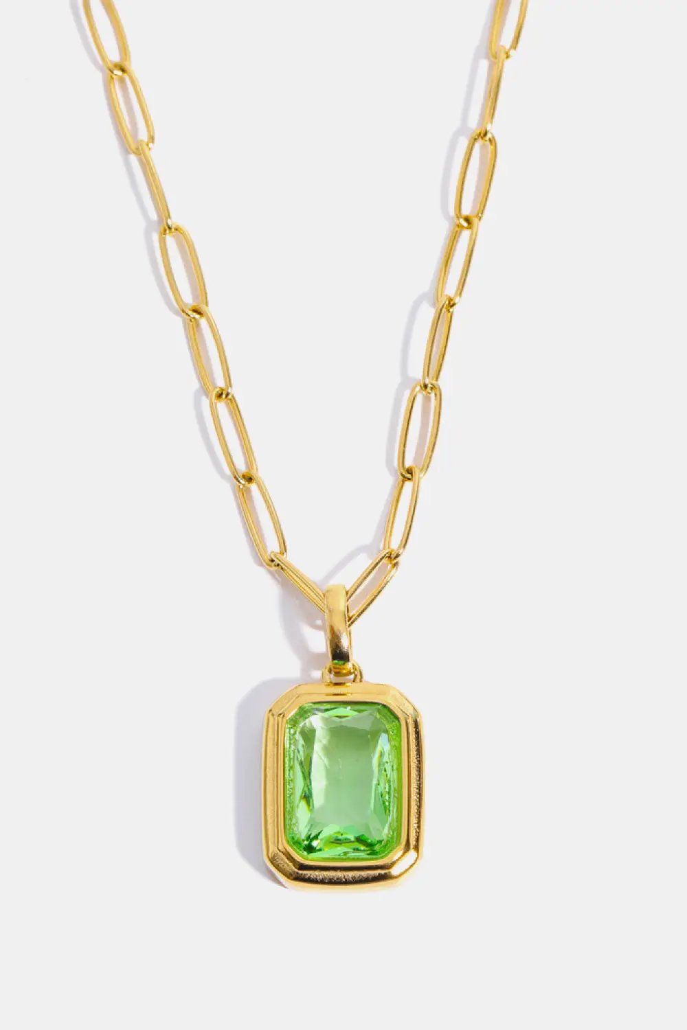 Zircon 18K Gold-Plated Geometrical Shape Pendant Necklace by Trendsi