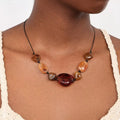 Acrylic Beaded Statement Necklace by Trendsi