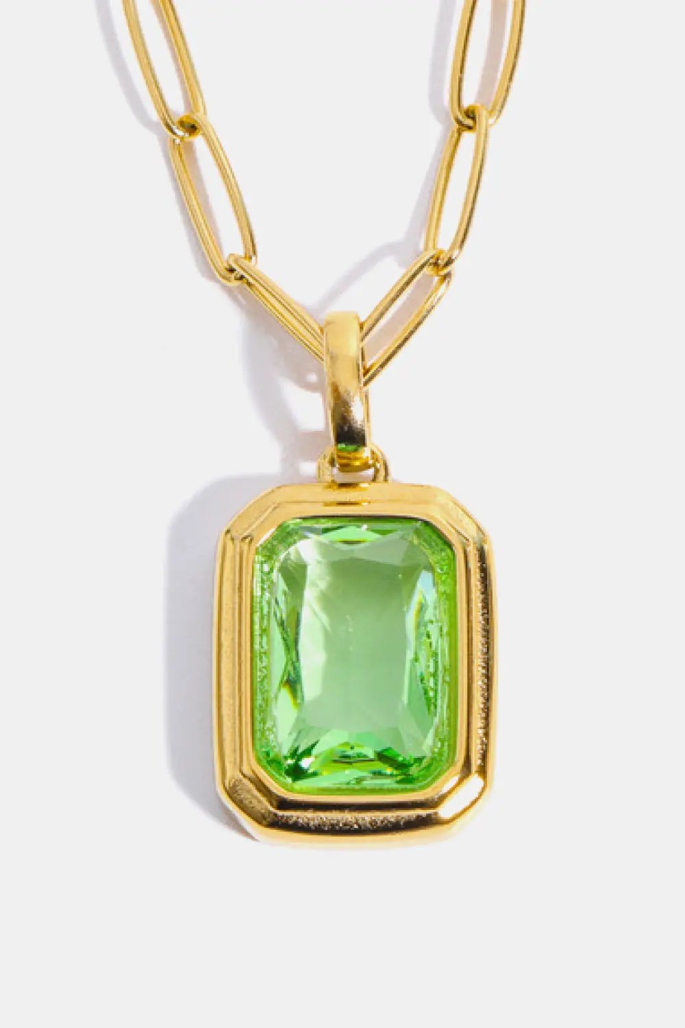 Zircon 18K Gold-Plated Geometrical Shape Pendant Necklace by Trendsi