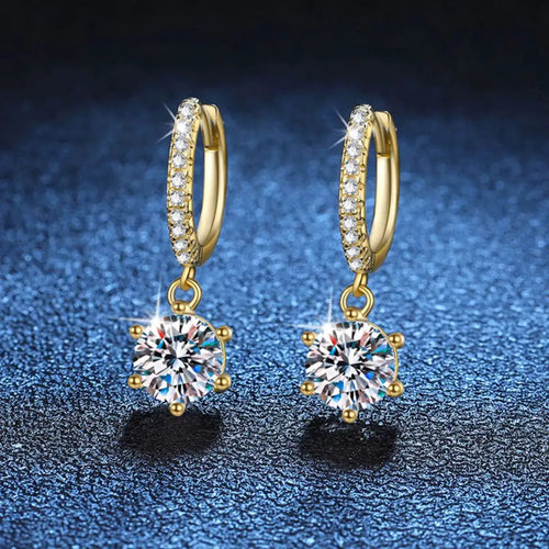1 Carat 925 Sterling Silver Moissanite Drop Earrings by Trendsi