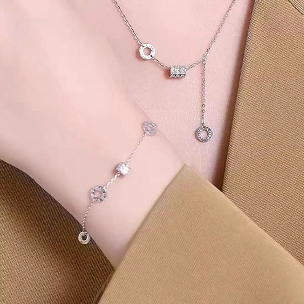 925 Sterling Silver Chain Geometric Bracelet by Trendsi