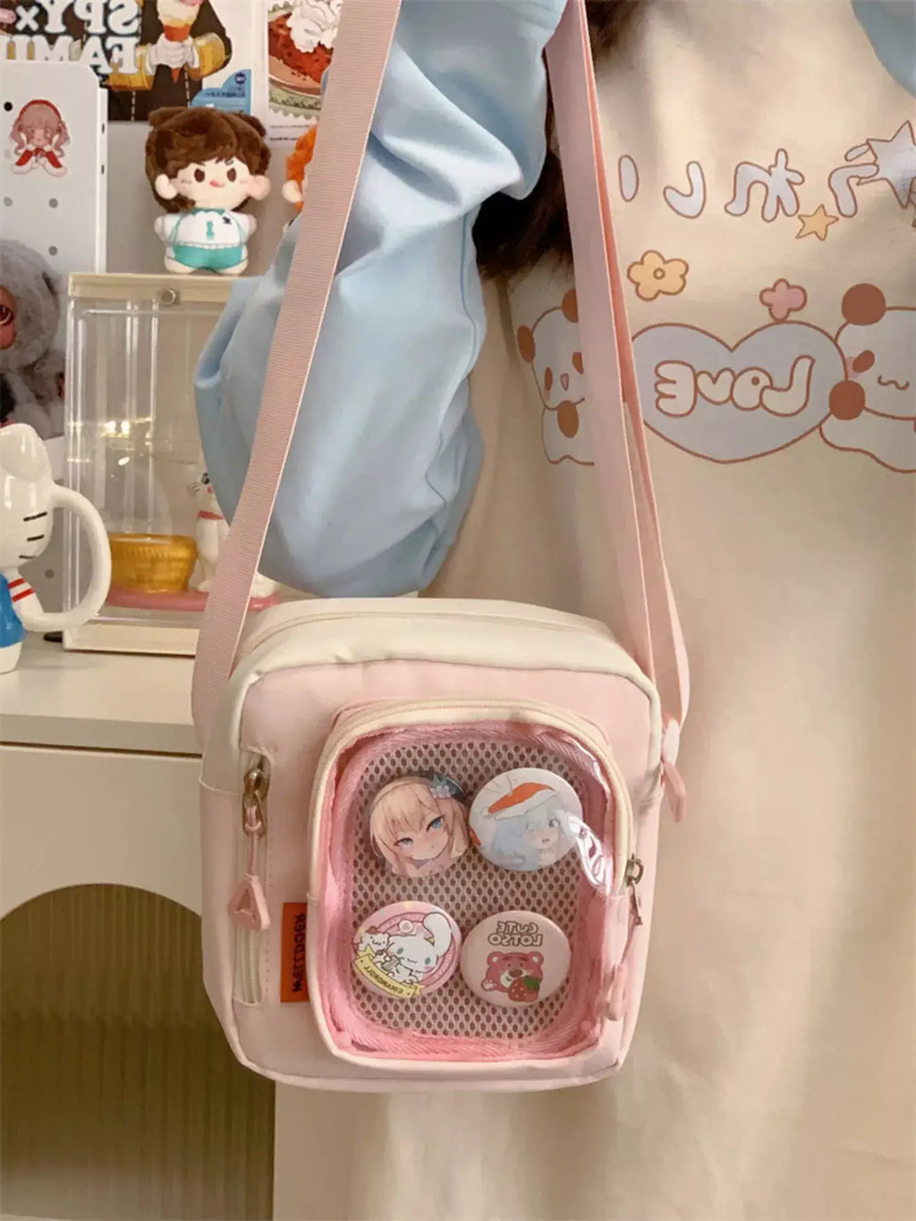 Badge Display Crossbody Bag by Trendsi
