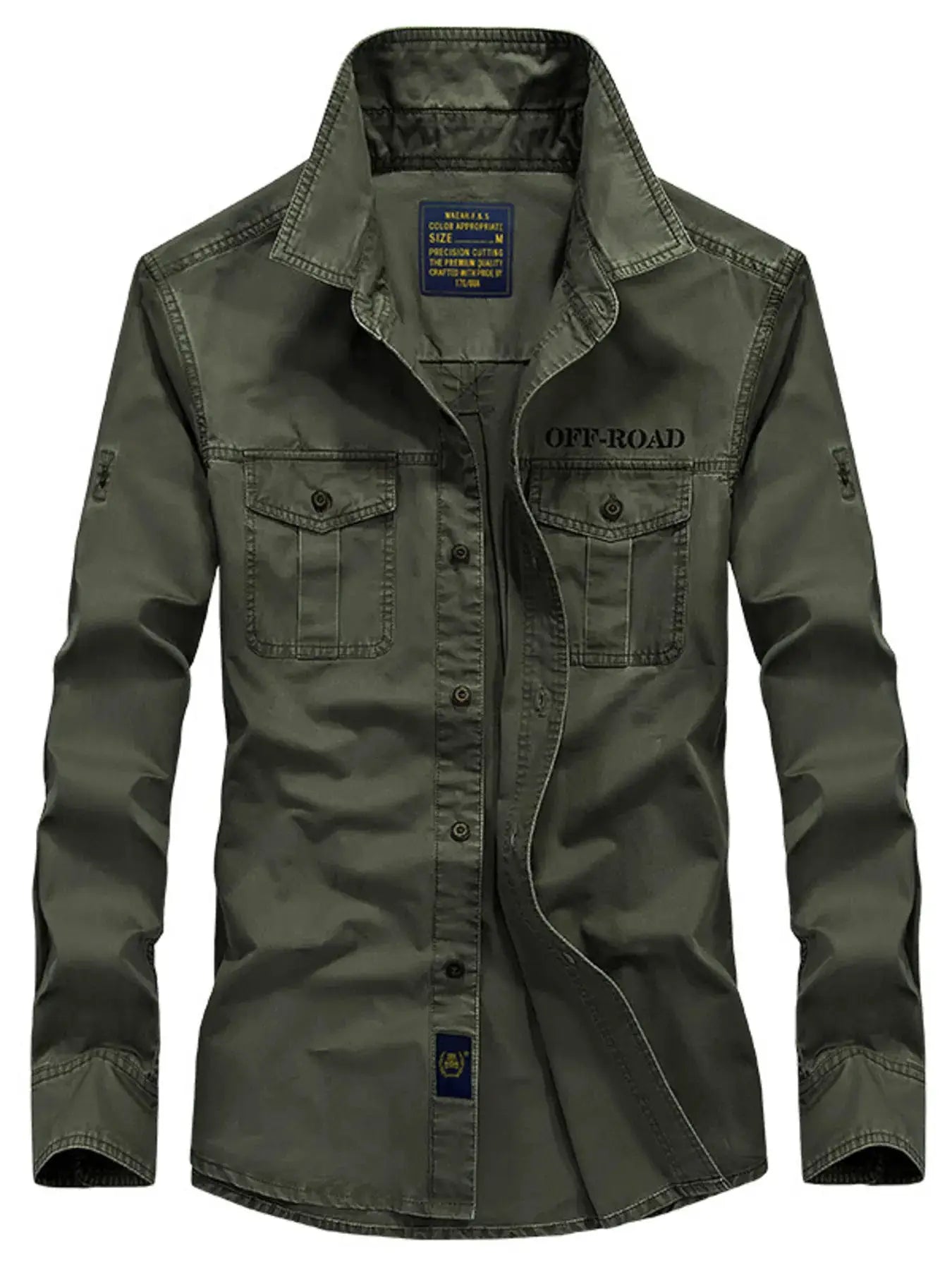 Men's Plus Size Button Up Long Sleeve Shirt by Trendsi