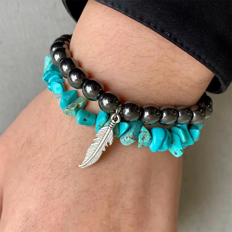 Turquoise Alloy Bracelet by Trendsi