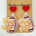 Heart Shape Sports Theme Acrylic Dangle Earrings by Trendsi