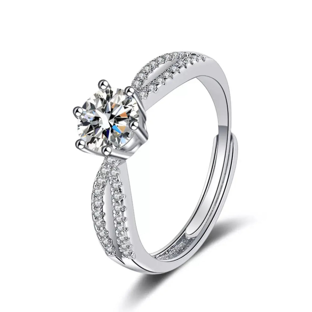 1 Carat Moissanite 925 Sterling Silver Ring by Trendsi