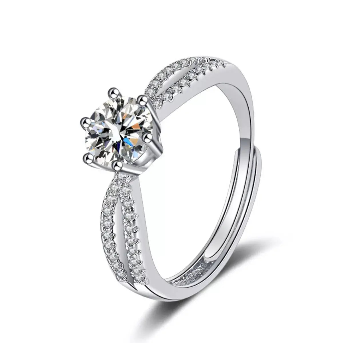 1 Carat Moissanite 925 Sterling Silver Ring by Trendsi