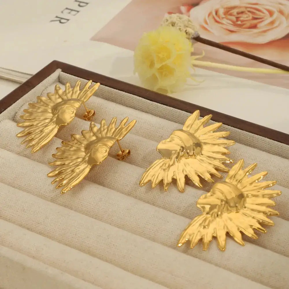 Titanium Steel Gold-Plated Earrings by Trendsi