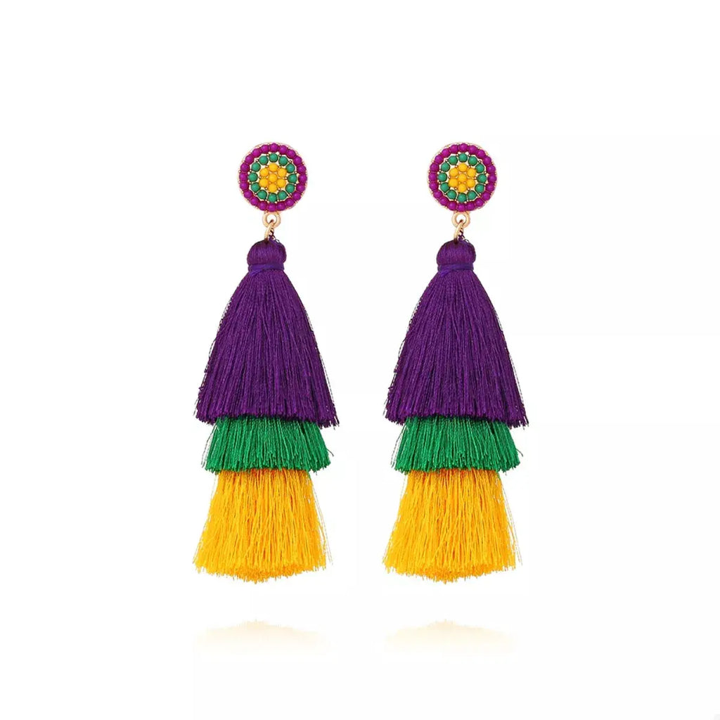 Layered Tassel Drop Earrings by Trendsi
