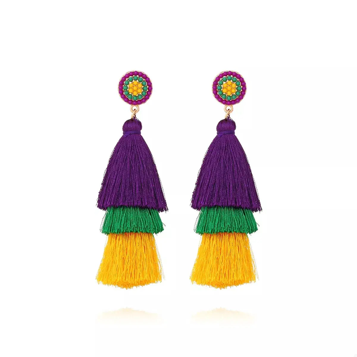 Layered Tassel Drop Earrings by Trendsi