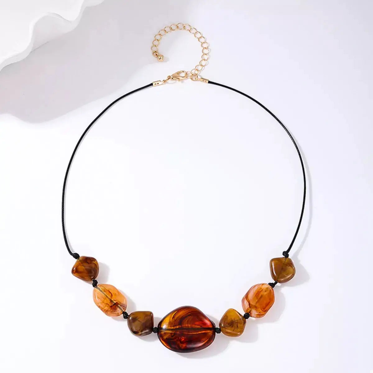Acrylic Beaded Statement Necklace by Trendsi