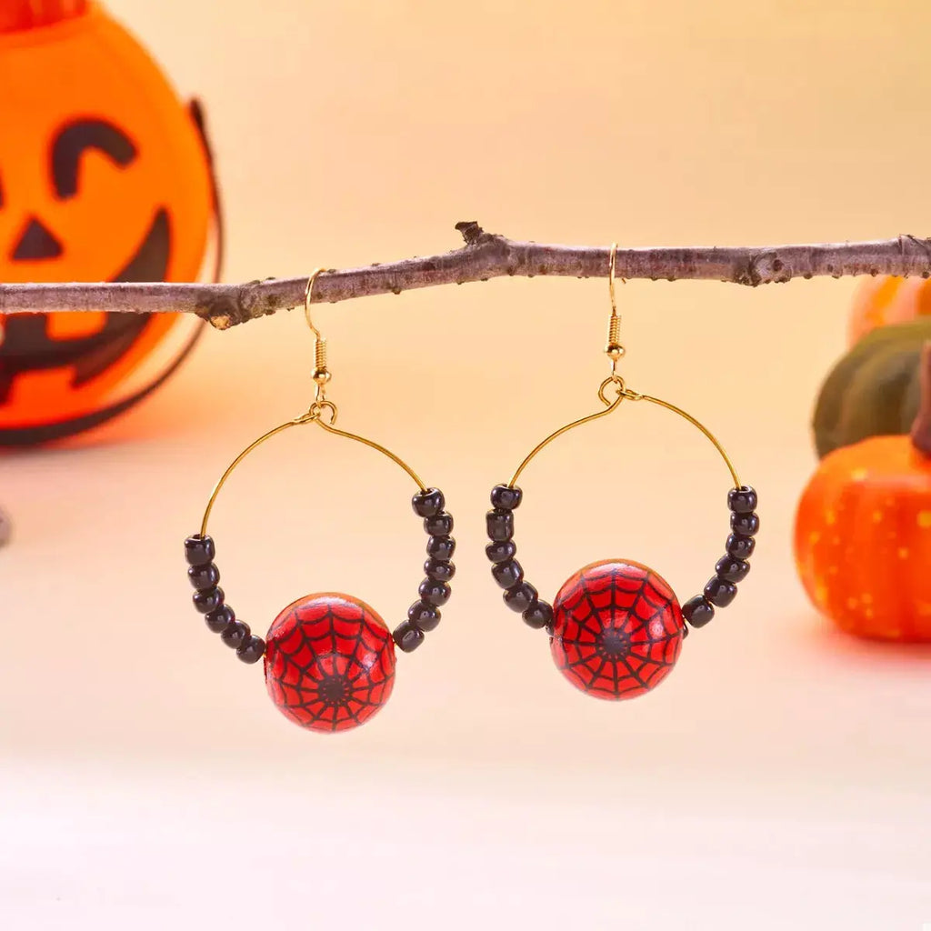 18K Gold-Plated Halloween Bead Earrings by Trendsi