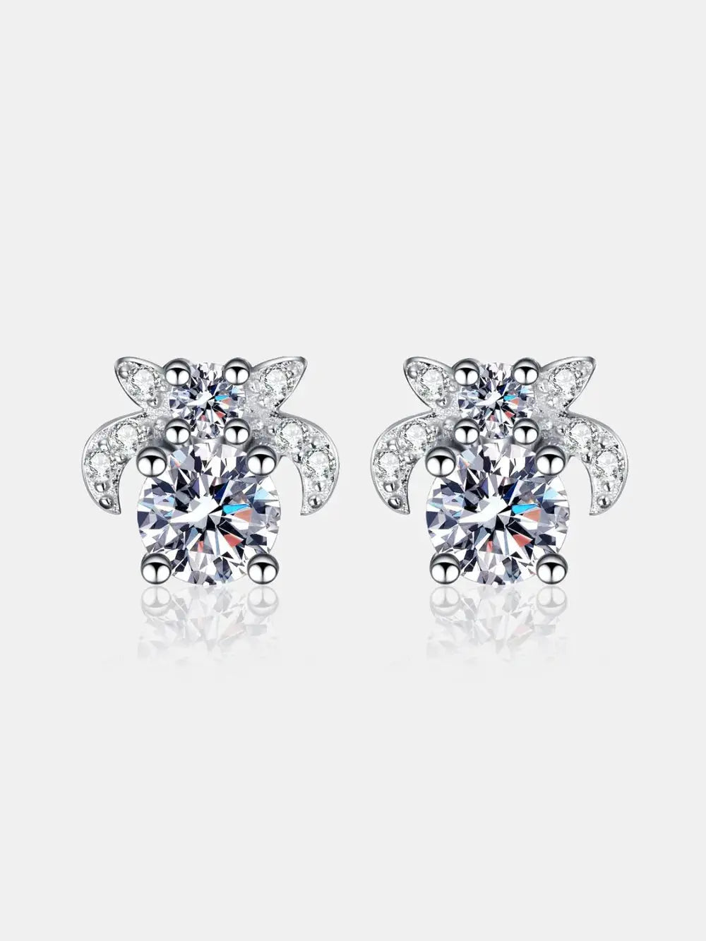 1 Carat Moissanite 925 Sterling Silver Stud Earrings by Trendsi