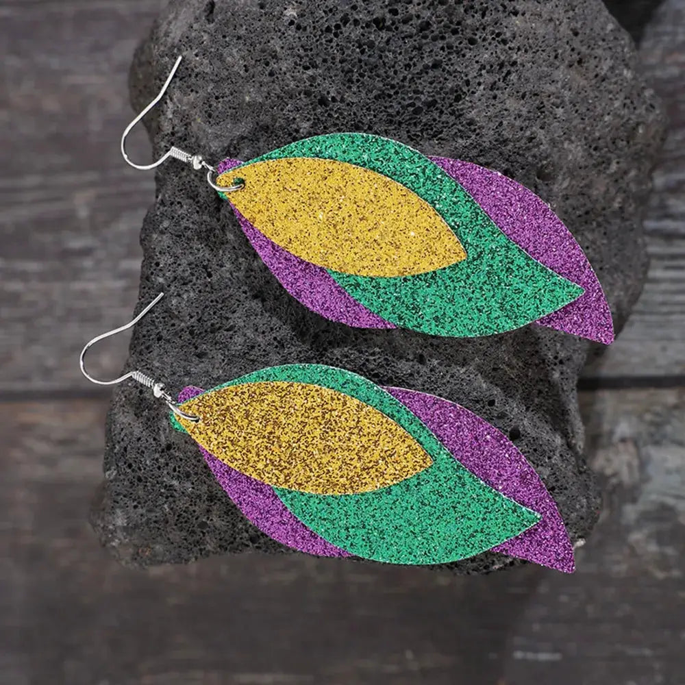 PU Leather Leaf Dangle Earrings by Trendsi