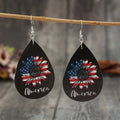 PU Leather Sunflower Teardrop Shape Earrings by Trendsi