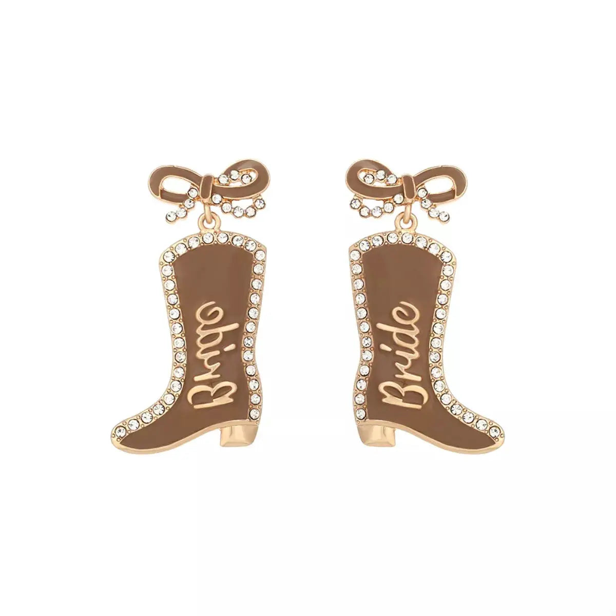 Cowgirl Boot Dangle Earrings with Bow by Trendsi