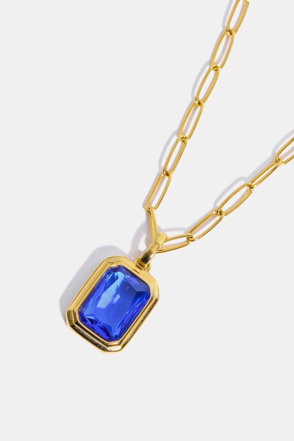 Zircon 18K Gold-Plated Geometrical Shape Pendant Necklace by Trendsi