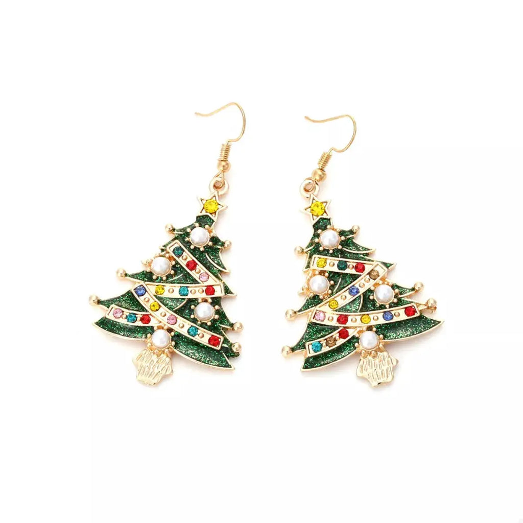 Christmas Tree Dangle Earrings by Trendsi