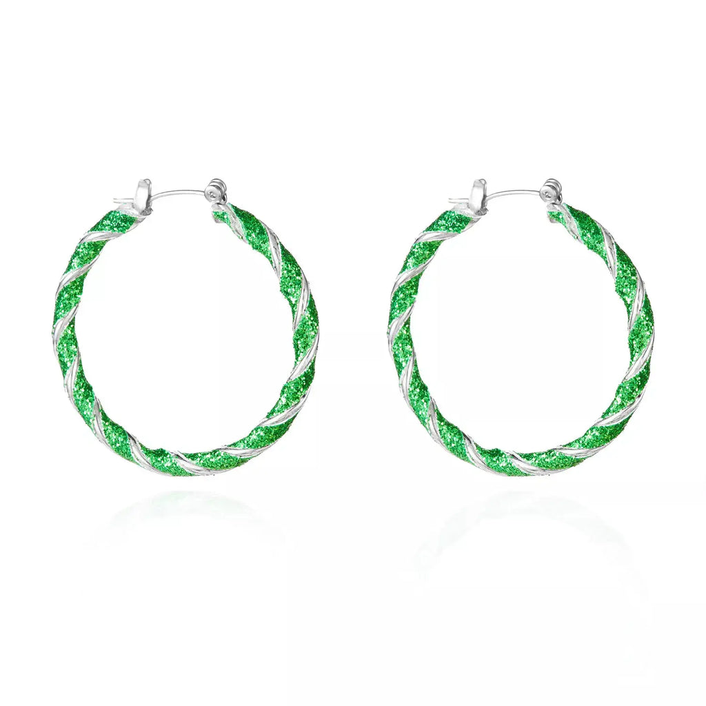Christmas Twisted Hoop Earrings by Trendsi