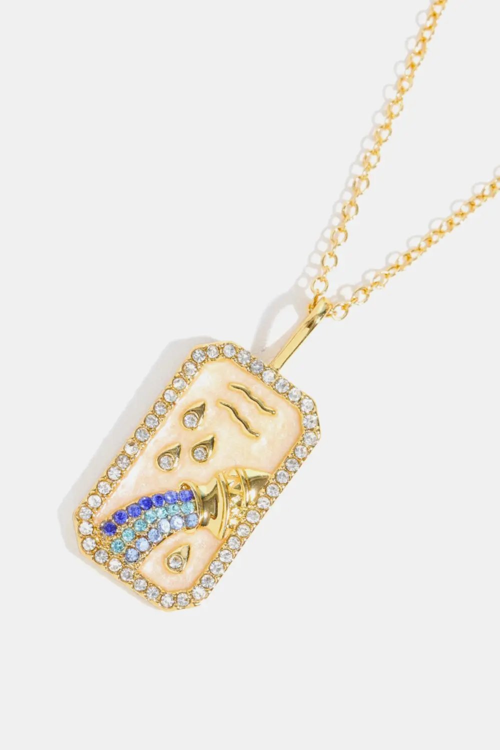 Rhinestone Constellation Pendant Copper Necklace by Trendsi