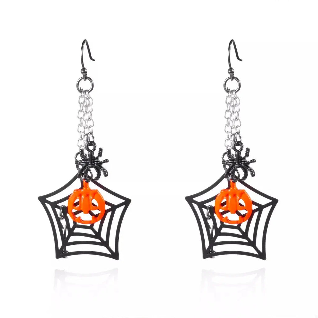 Halloween Spider Web Earrings by Trendsi