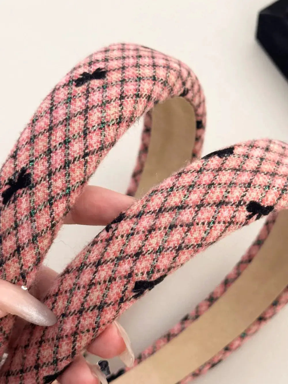 Plaid Bow Wide Headband by Trendsi