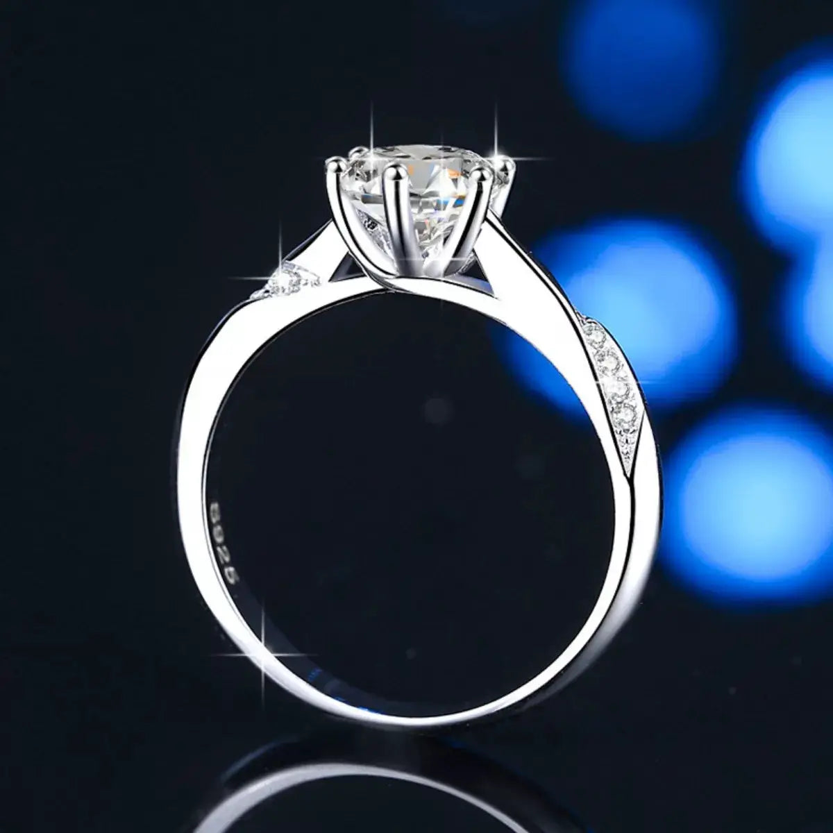 1 Carat Moissanite 925 Sterling Silver Ring by Trendsi