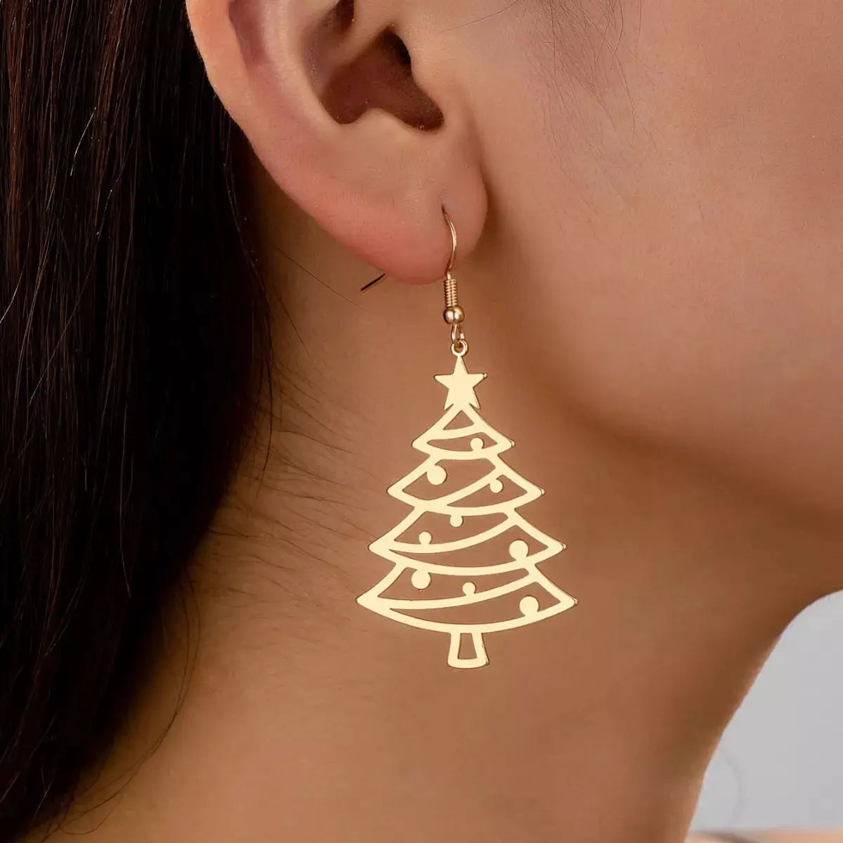 Christmas Tree Dangle Earrings by Trendsi
