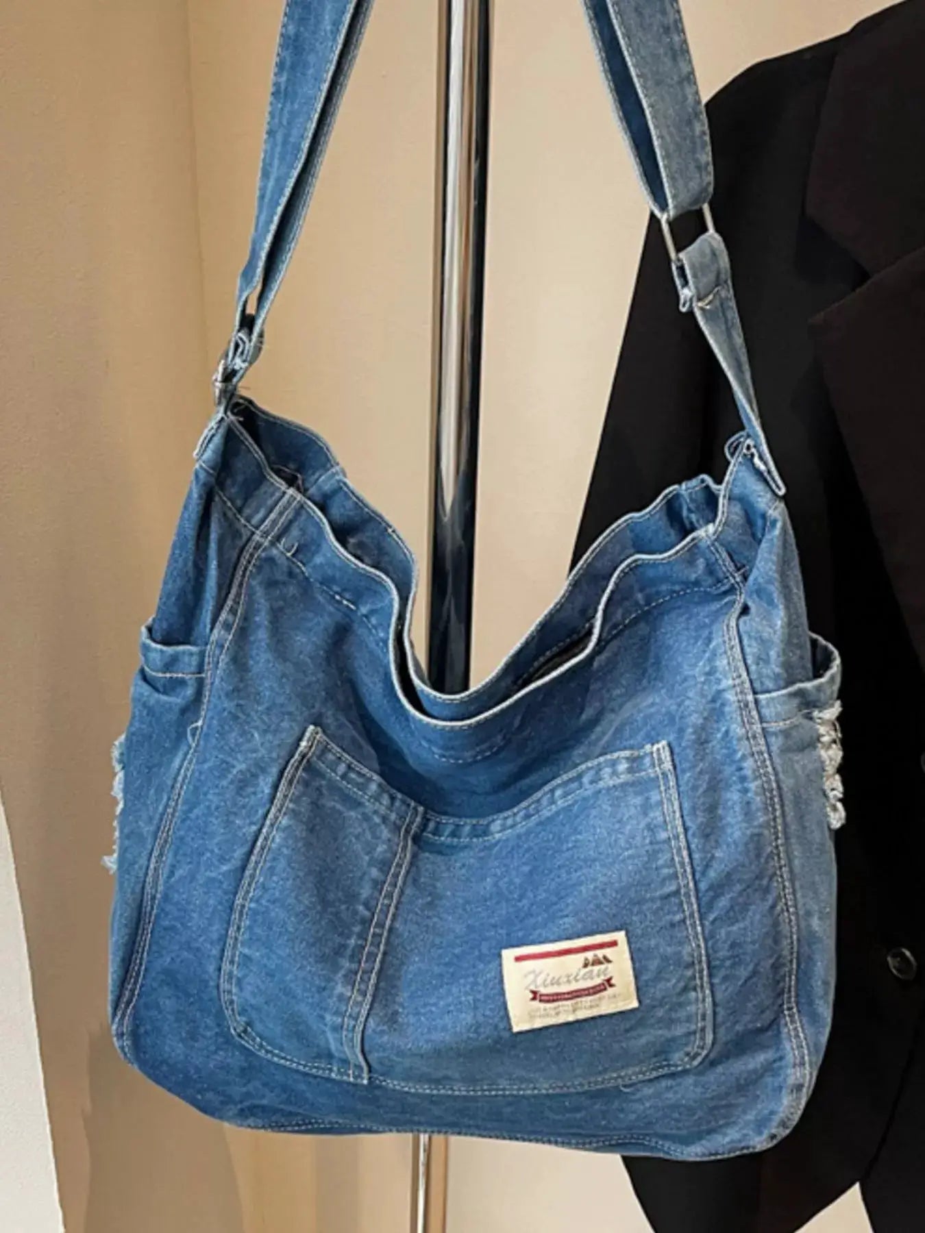 Casual Denim Crossbody Bag by Trendsi
