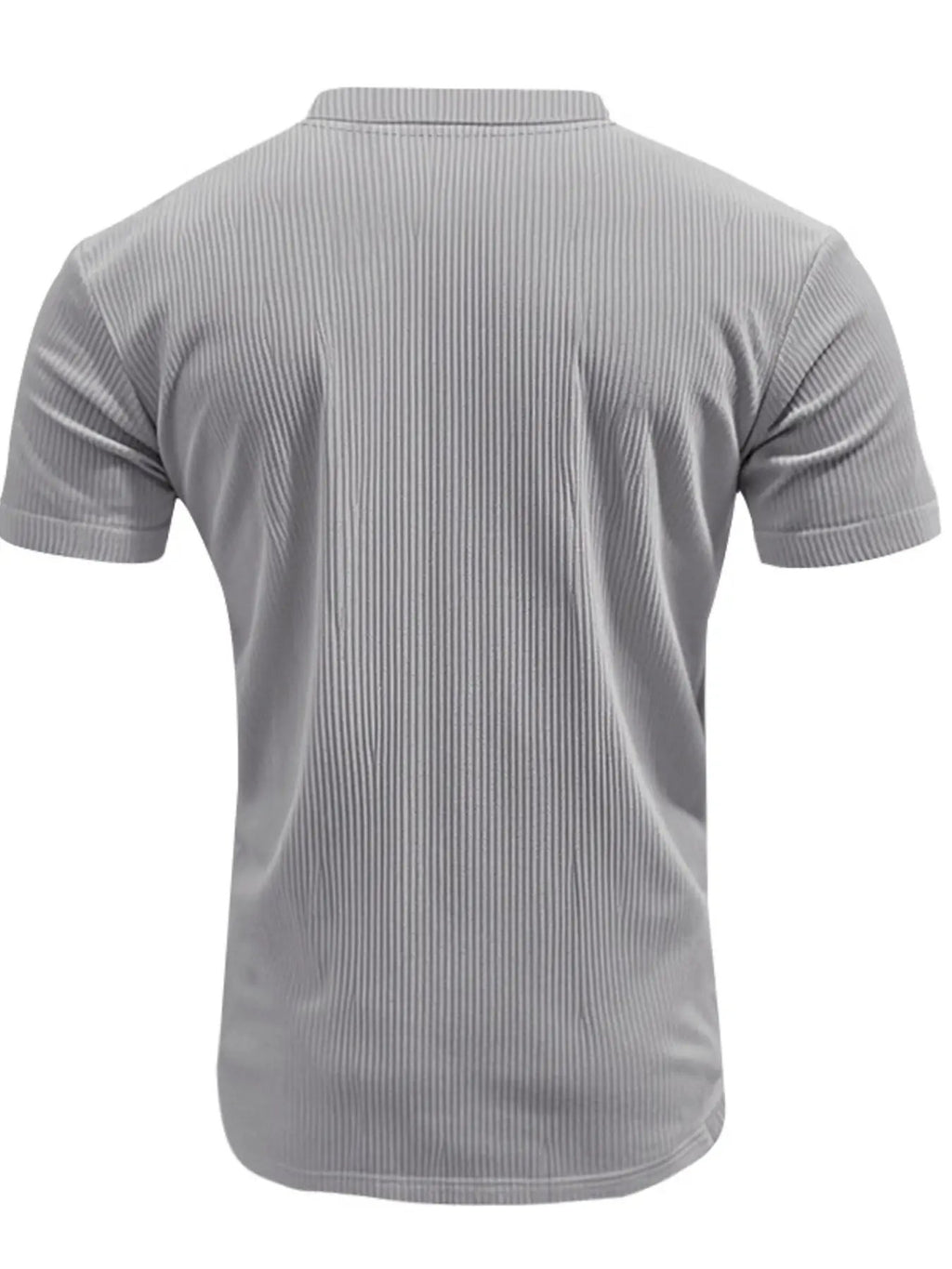 Men's Full Size Ribbed V-Neck T-Shirt Plus Size by Trendsi