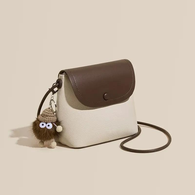 Leather Flap Crossbody Bag by Trendsi