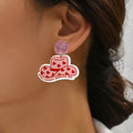 Cowboy Hat Dangle Earrings with Heart Accents by Trendsi