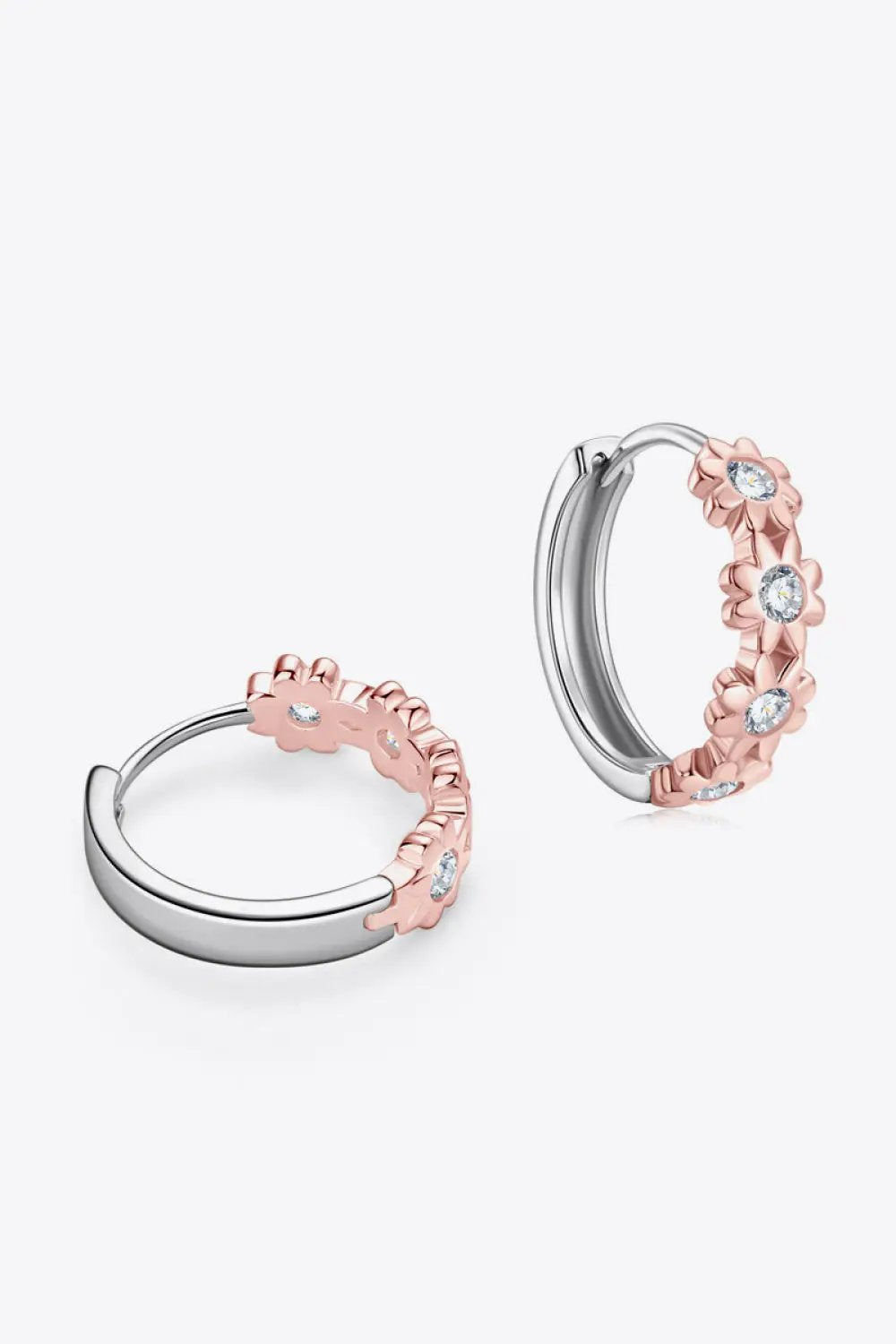 Moissanite 925 Sterling Silver Huggie Earrings by Trendsi