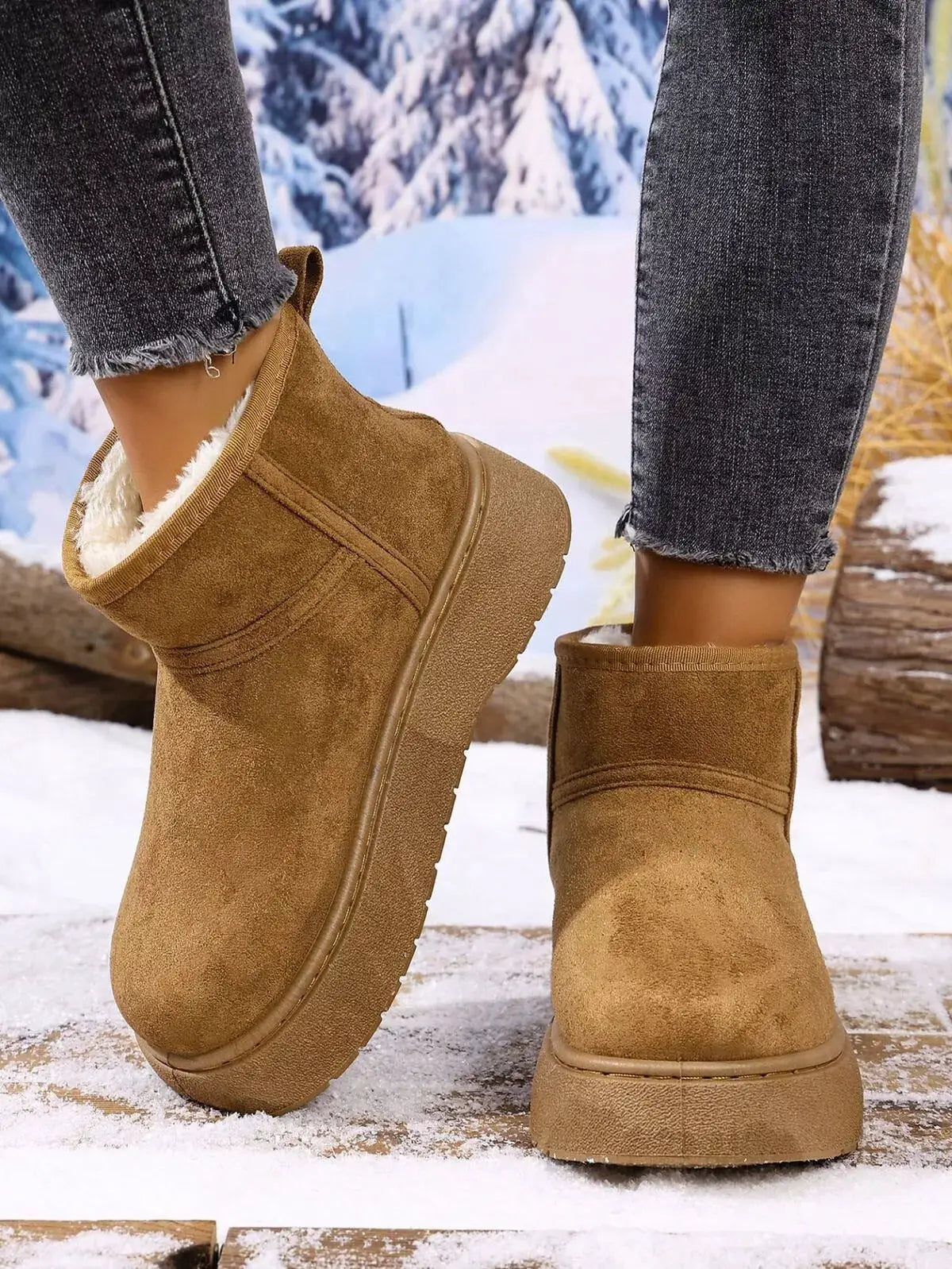 Round Toe Platform Boots by Trendsi