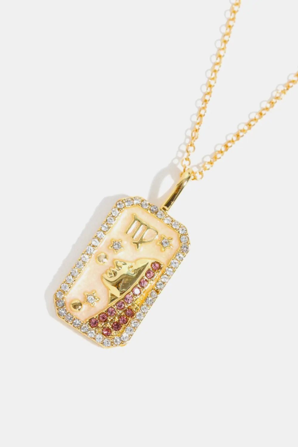 Rhinestone Constellation Pendant Copper Necklace by Trendsi