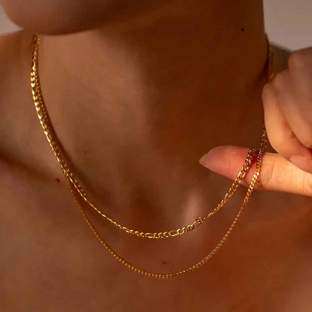 Stainless Steel Double-Layered Necklace by Trendsi