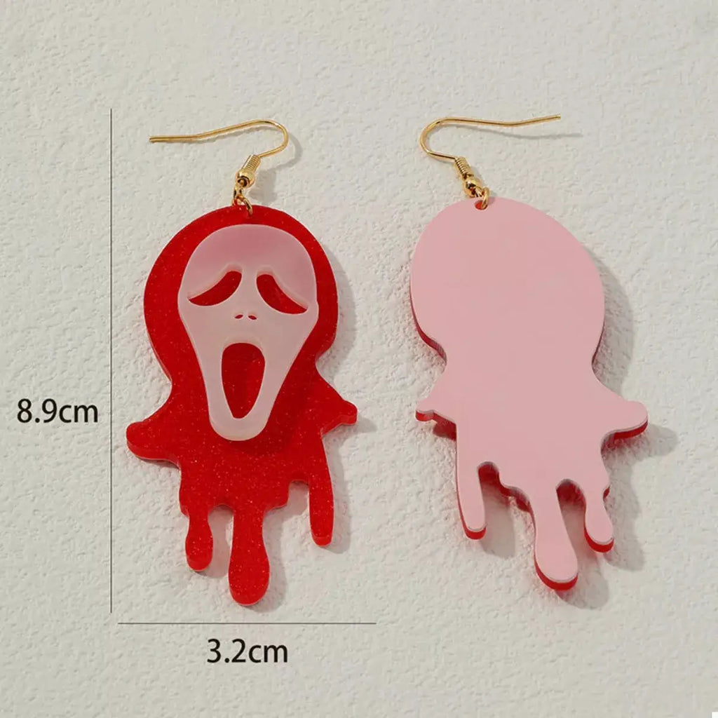 Halloween Ghost Scream Dangle Earrings by Trendsi