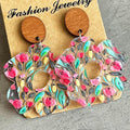 Flower Shape Acrylic Dangle Earrings by Trendsi