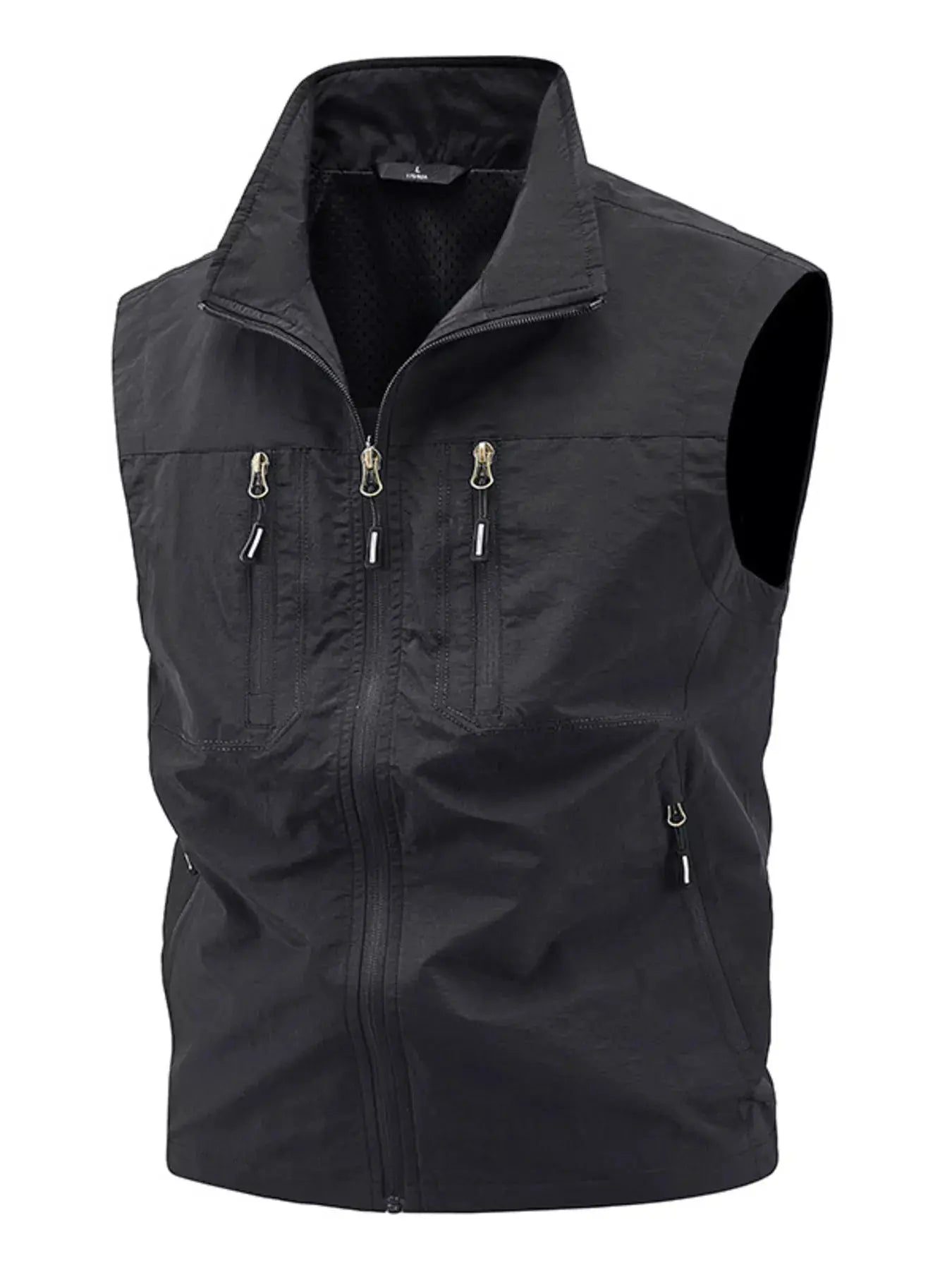 Men's Plus Size Lightweight Multi-Pocket Outdoor Vest by Trendsi