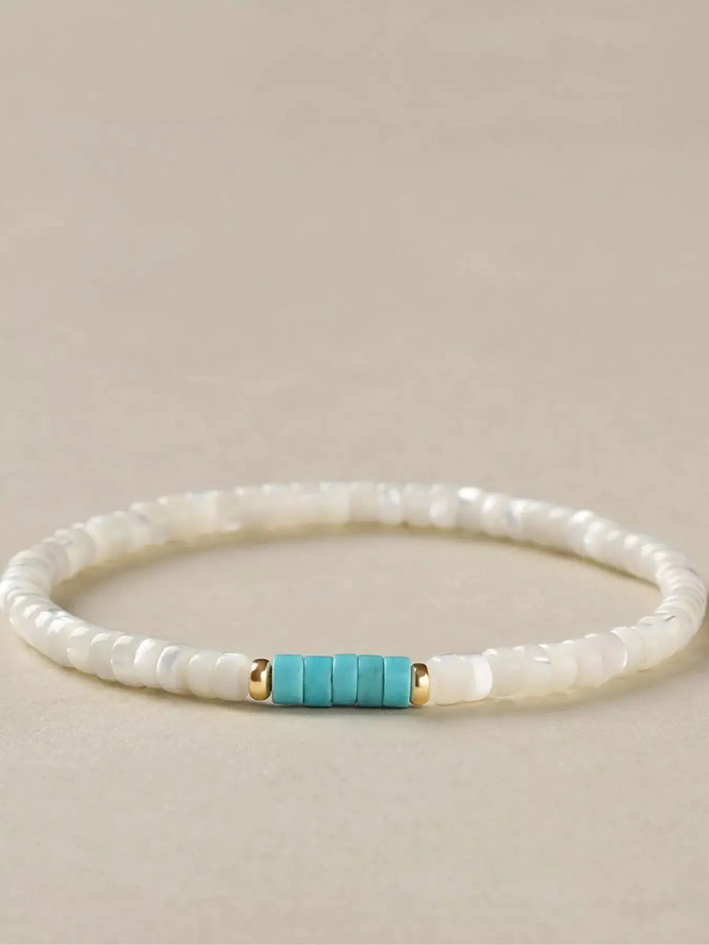 Turquoise Beaded Bracelet by Trendsi